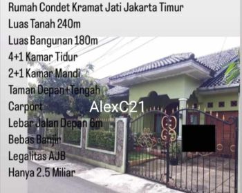 Dijual Rumah AJB Siap Sertifikat Di Condet, Kramat Jati, Jakarta Timur