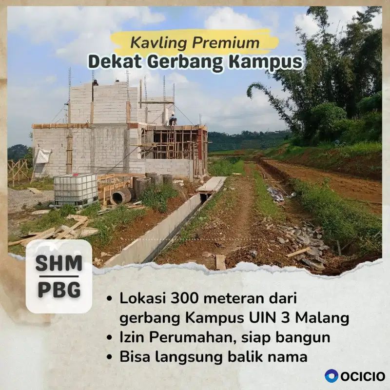 Tanah siap bangun dekat gerbang kampus UIN