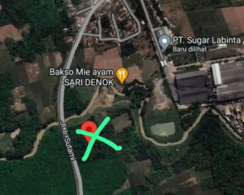 Tanah pinggir sungai di Jl Ir sutami tanjung sari