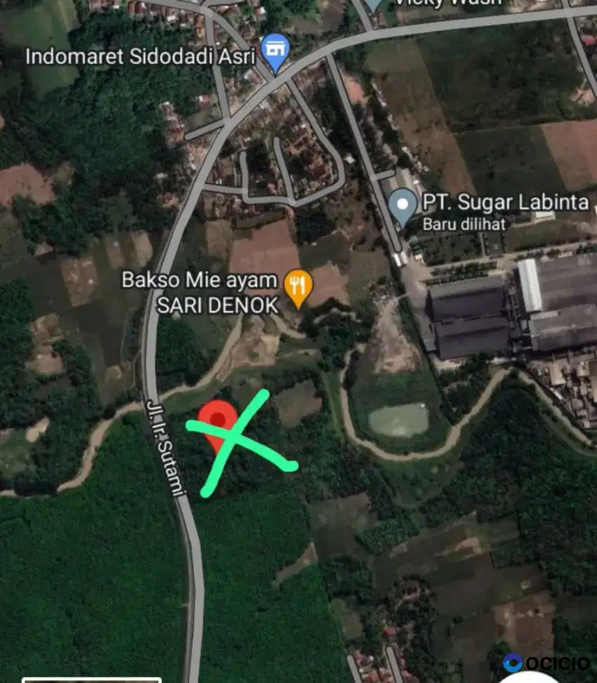 Tanah pinggir sungai di Jl Ir sutami tanjung sari