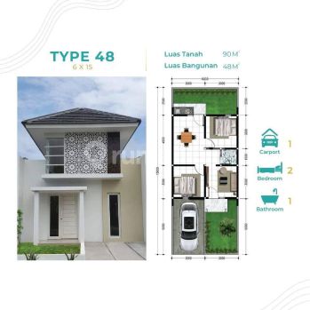 Rumah tanpa DP di The Oso cluster the Trust - Tambak Oso SHM Baru
