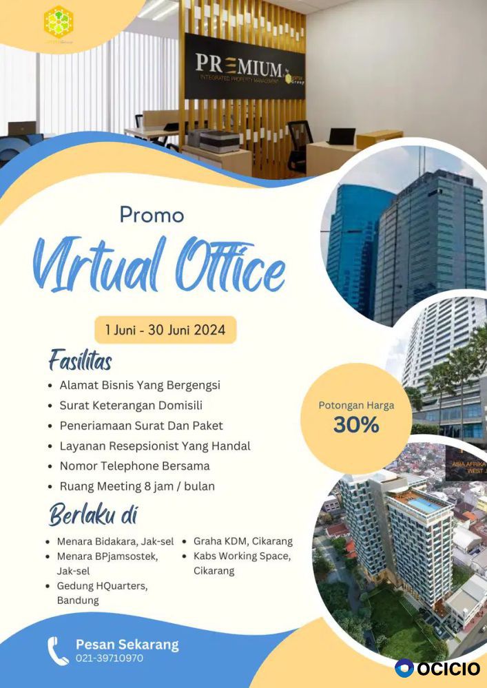 SEWA VIRTUAL OFFICE HARGA TERJANGKAU FASILITAS TERBAIK