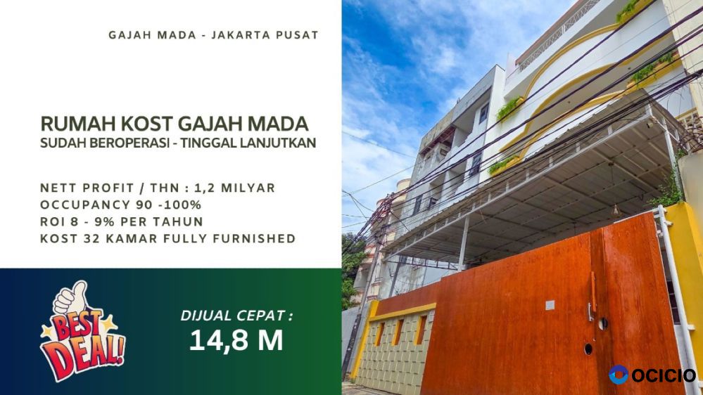 Rumah Kost Dijual Gajah Mada Jakarta Pusat