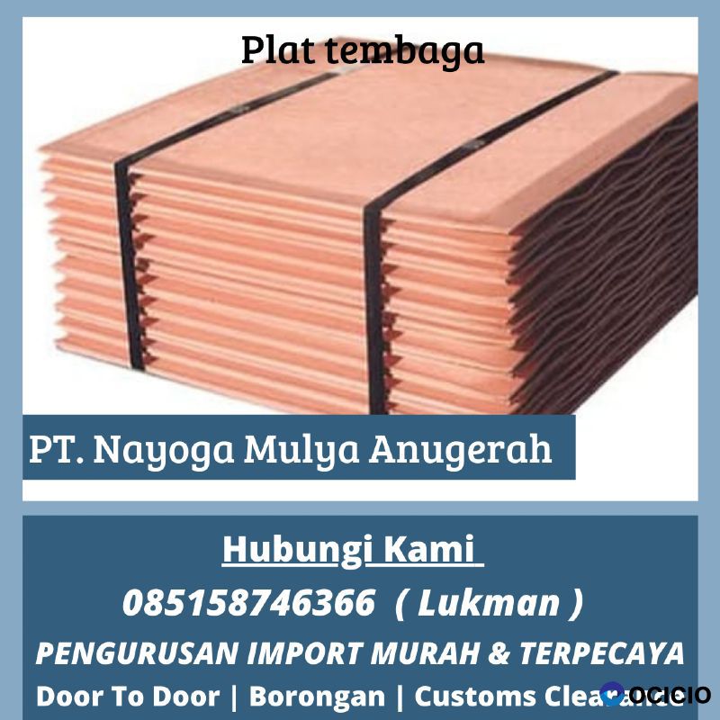 Jasa import plat tembaga india all-in ke jakarta