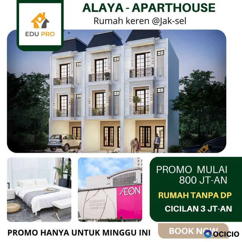 Jual Rumah baru di Jaksel, Mulai 900 Jt-an, Tanpa DP, Cicilan 3 Jt-an