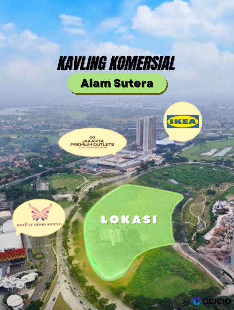 Dijual Kavling Komersial di Jalan Jalur Sutera Boulevard, Alam Sutera, Tangerang