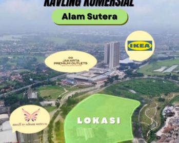 Dijual Kavling Komersial di Jalan Jalur Sutera Boulevard, Alam Sutera, Tangerang