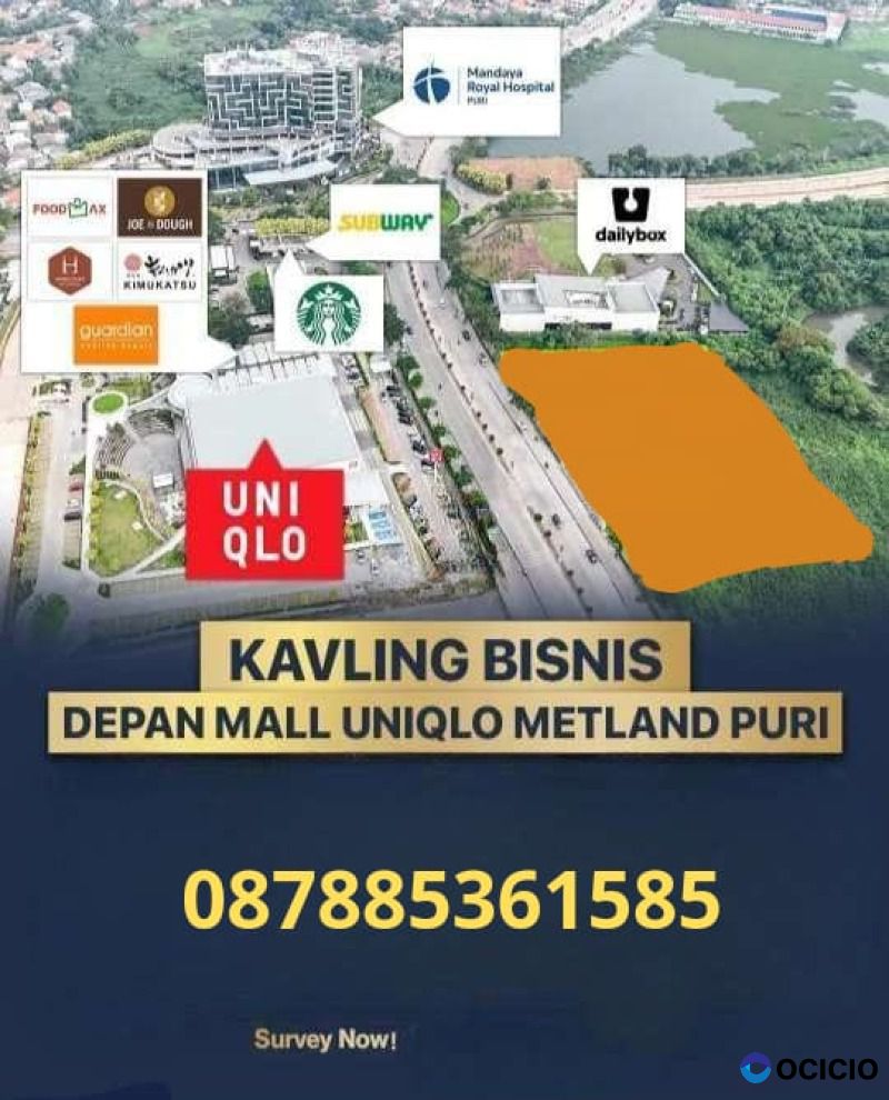 Dijual Kavling Komersial di Metland Cyber Puri Jln. Metland, Karang Tengah