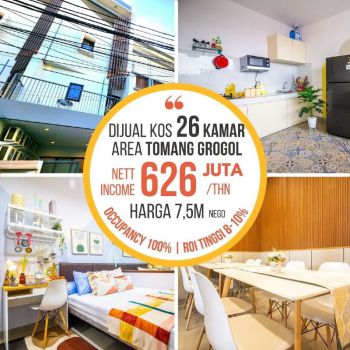 Dijual Rumah Kost Tomang Citrine Residence di Jl. Tomang Tinggi Raya, Tomang