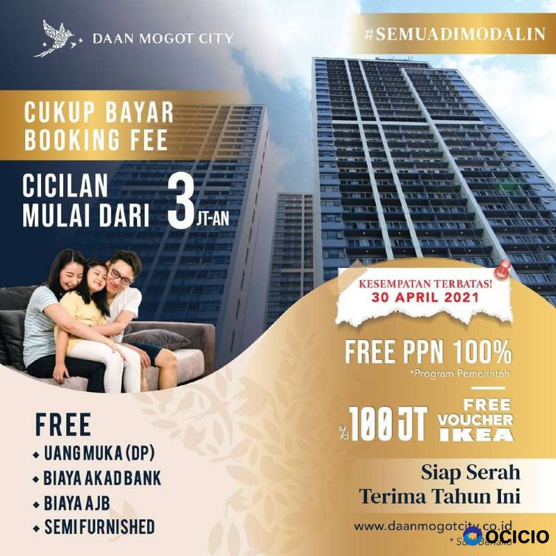 Dijual Apartemen Daan Mogot City, Kalideres, Jakarta Barat