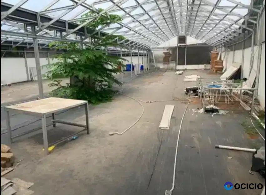 Dijual tanah + bangunan workshop LT520 utk gudang pabrik di rawalumbu