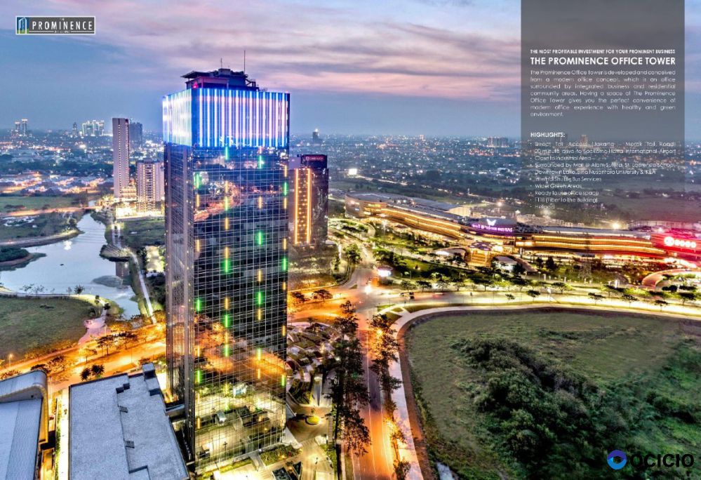 Dijual Office Space di The Prominence Office Tower, Jl. Jalur Sutera Barat