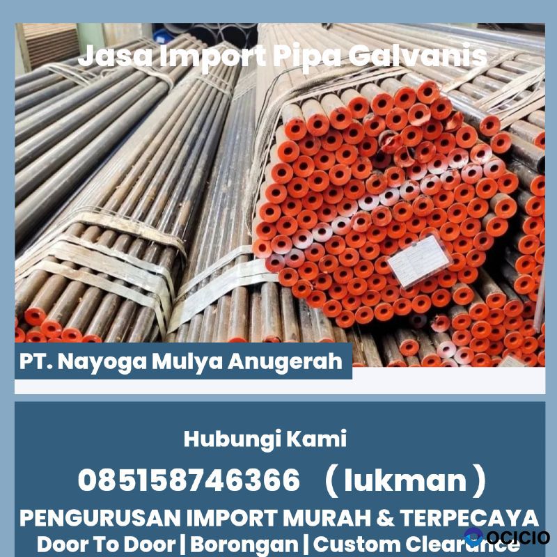 jasa import pipa galvanis dari china - nayoga logistics